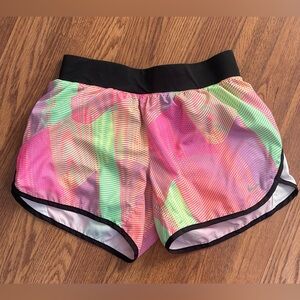 Nike Pink and Green Women's Athletic Shorts
